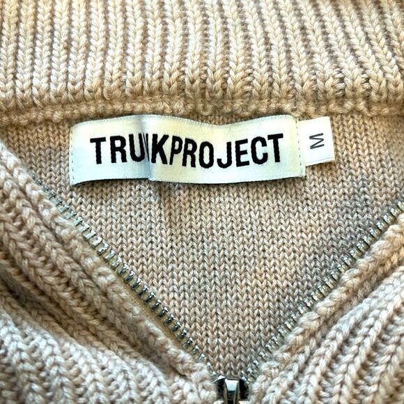 Trunk Project Beige Zip-Up Sweater oversized, medium - Picture 5 of 11
